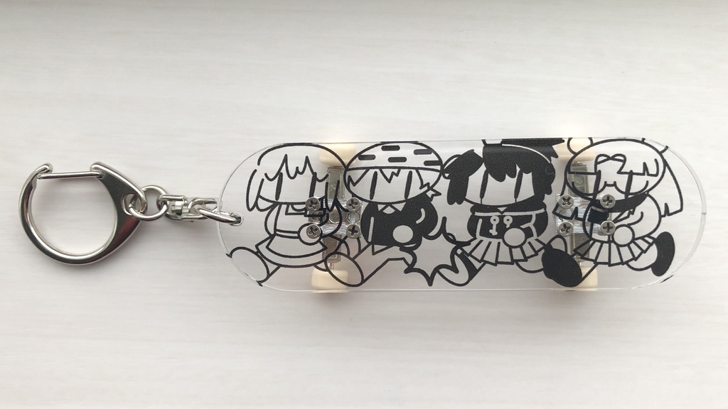 指スケボー キーホルダー(あんにんや にとろ デジ子 原生林)