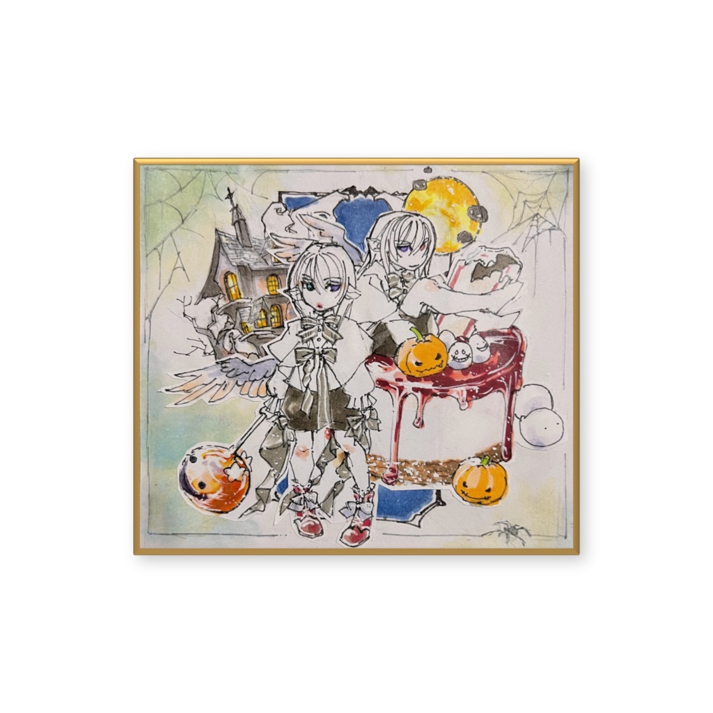 HELLOWEENミニキャラ色紙。