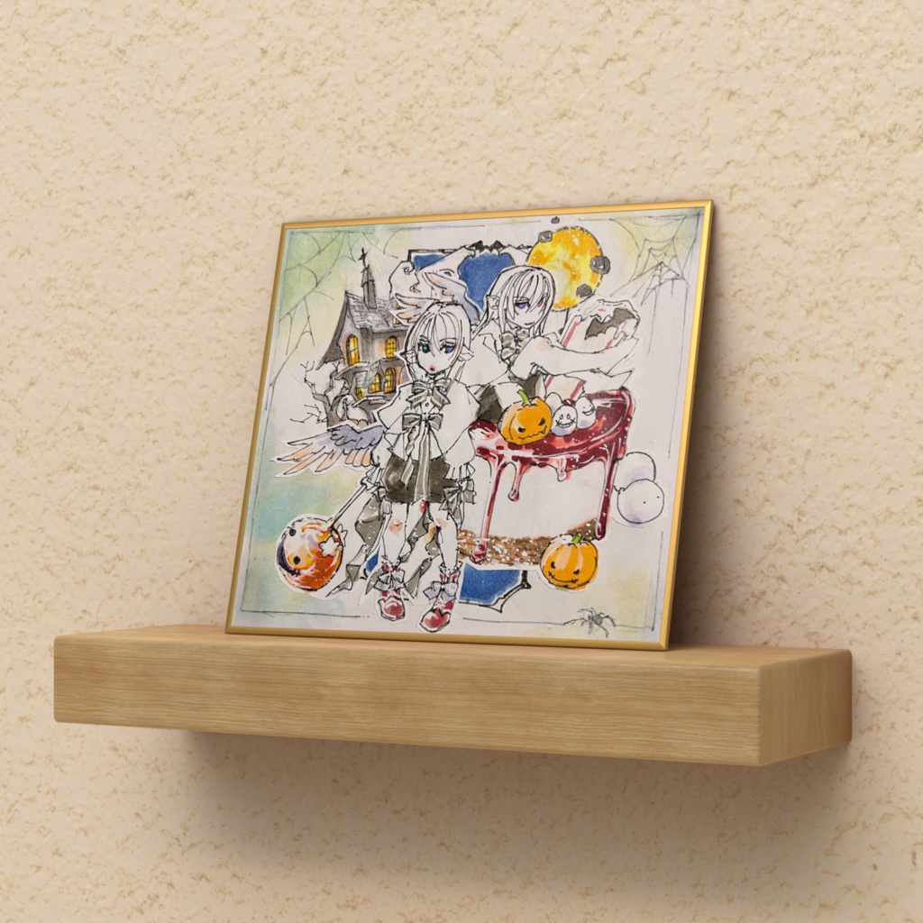HELLOWEENミニキャラ色紙。
