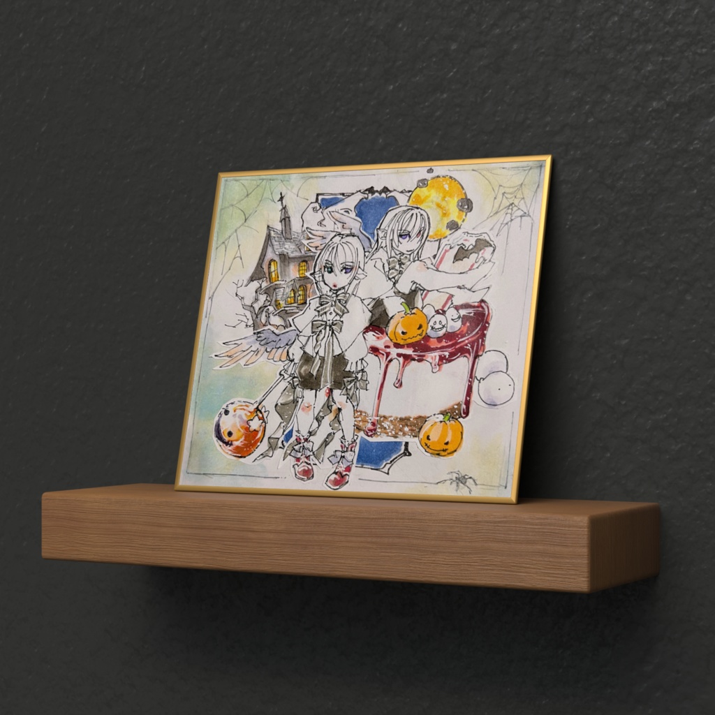 HELLOWEENミニキャラ色紙。