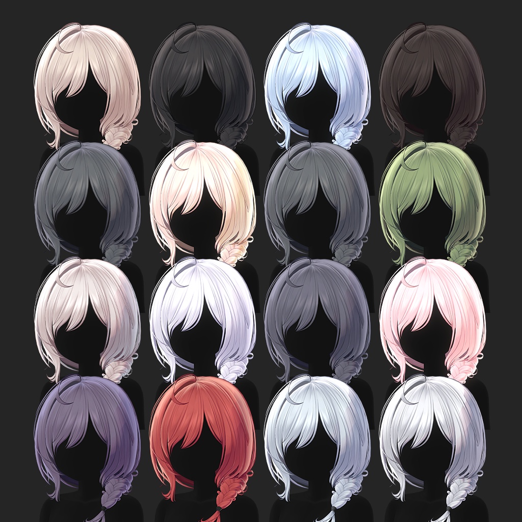 【12 avatars / VRC Hair】Flow Braid Hair