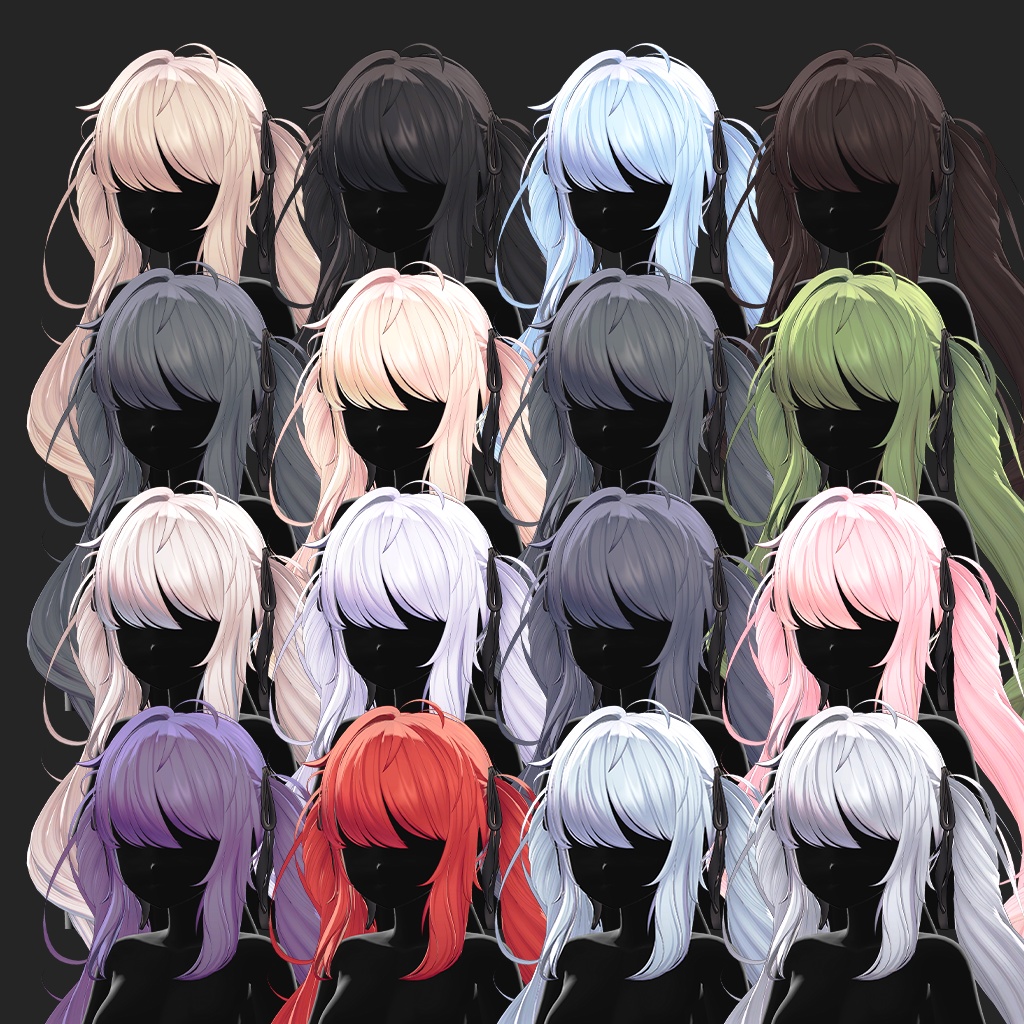 【12 avatars / VRC Hair】Mimi Twintail