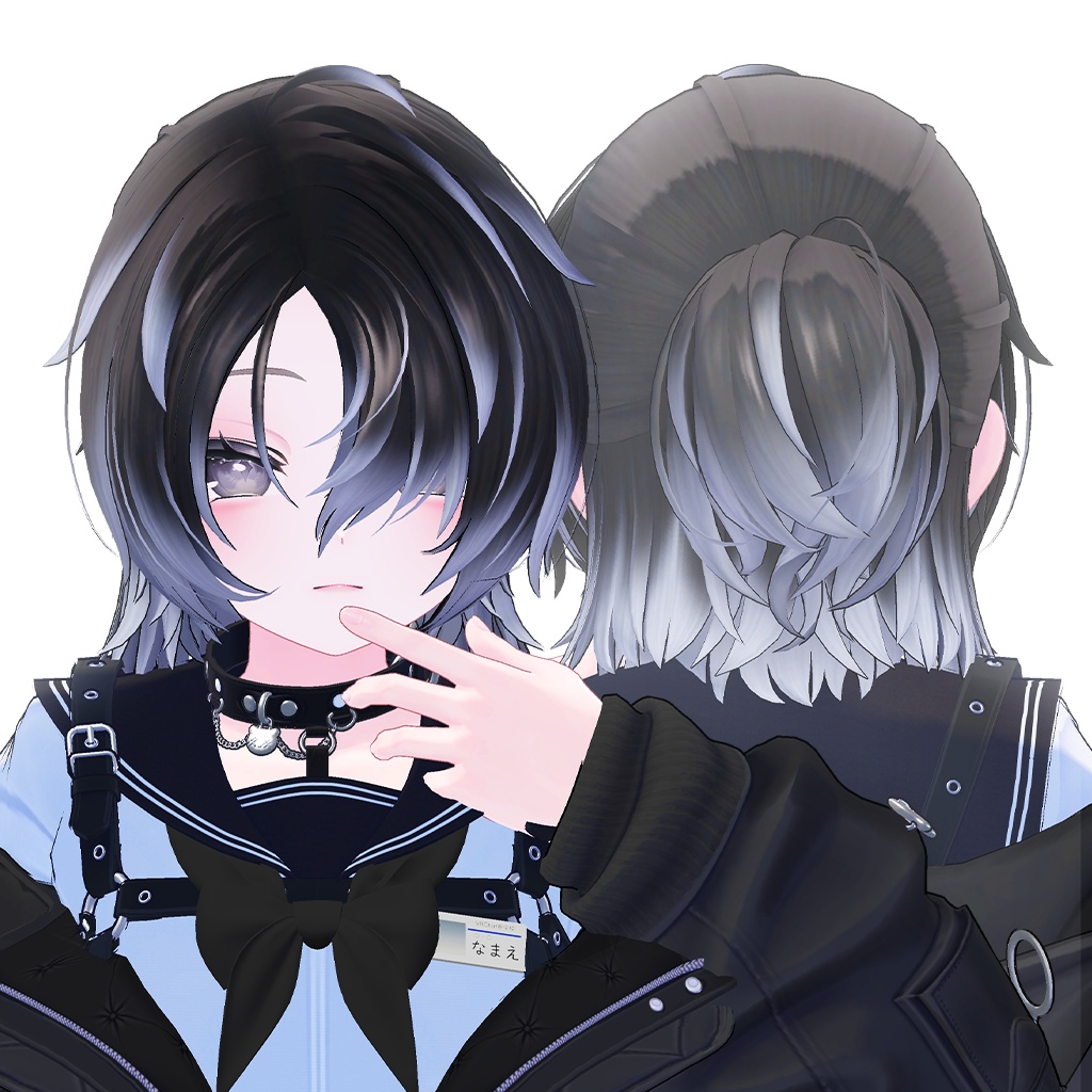 【12 avatars / VRC Hair】Downer Half Up Hair