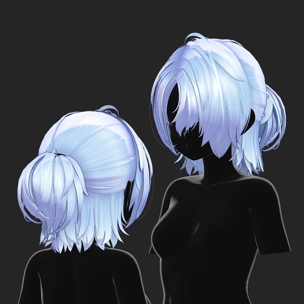 【12 avatars / VRC Hair】Downer Half Up Hair