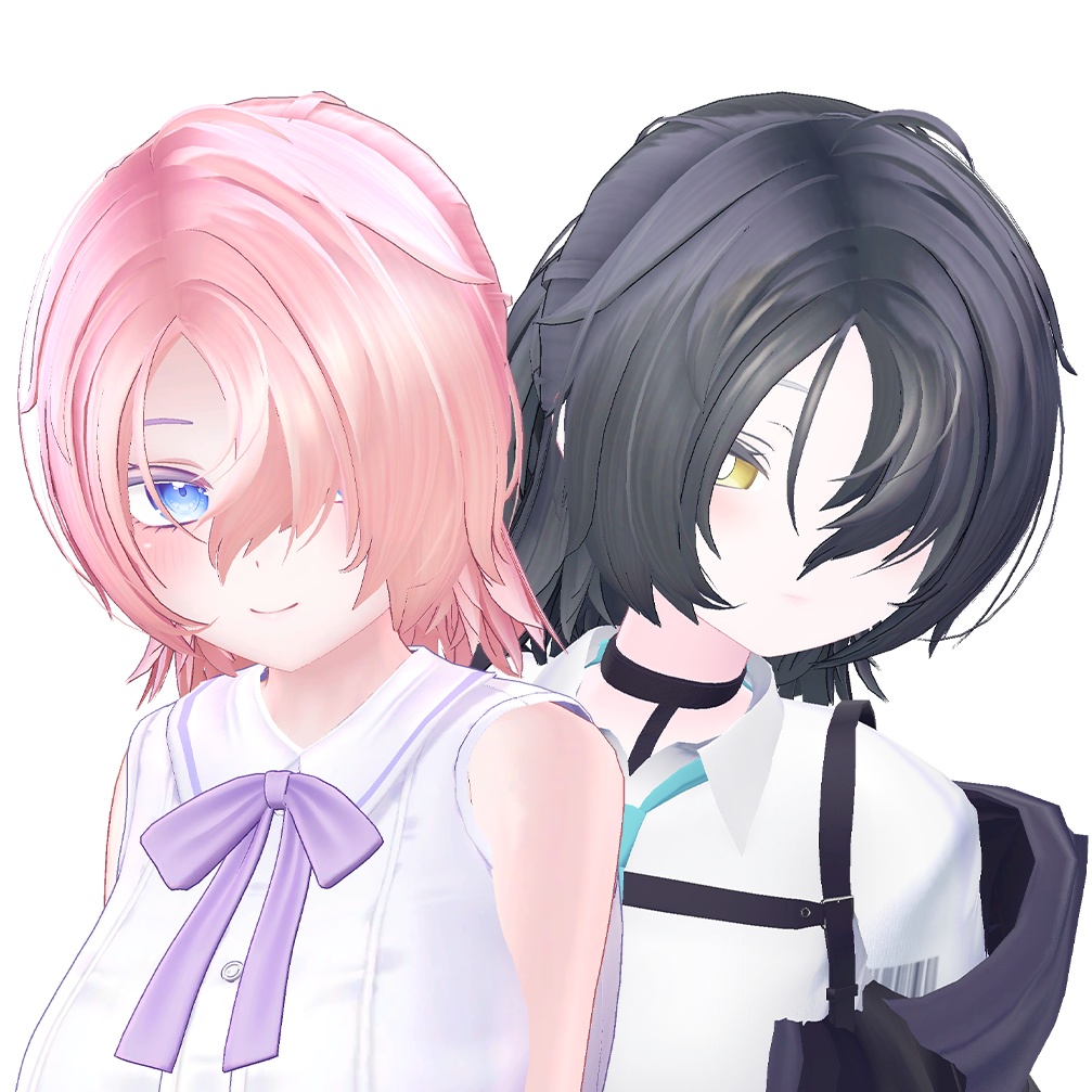【12 avatars / VRC Hair】Downer Half Up Hair