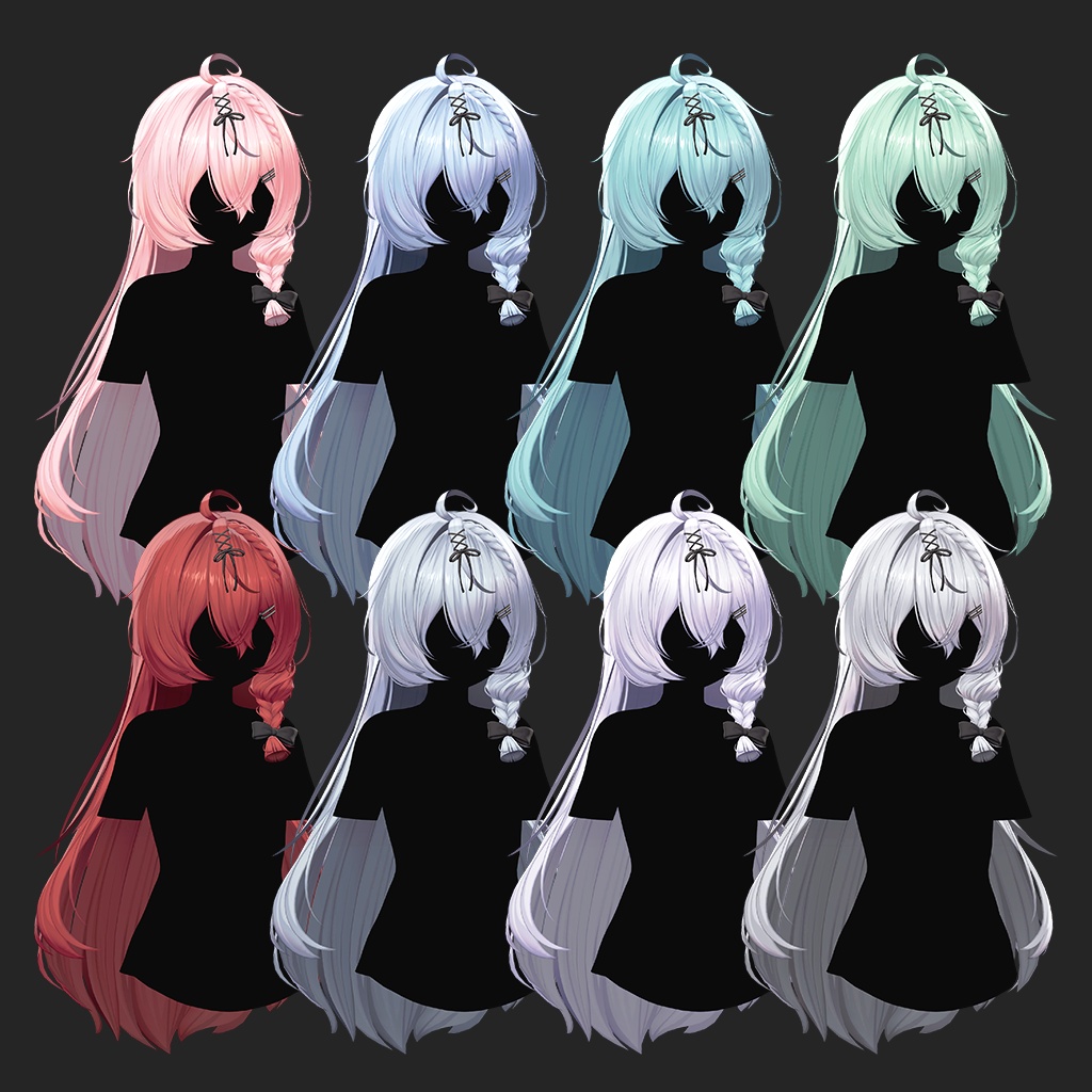 【12 avatars / VRC Hair】Amber Long Hair
