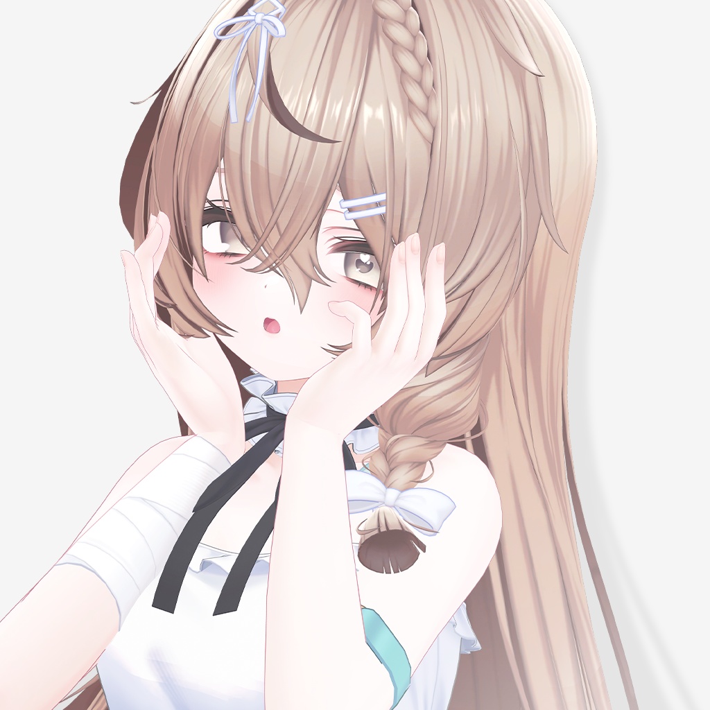 【12 avatars / VRC Hair】Amber Long Hair