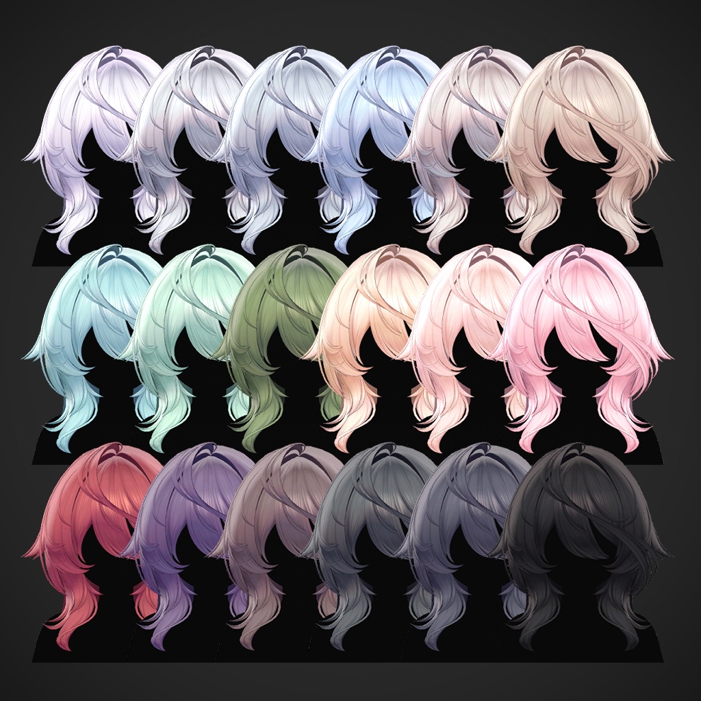 ✨Sale~5/11✨【 9 avatars / VRC Hair 】Layered Wolf Hair