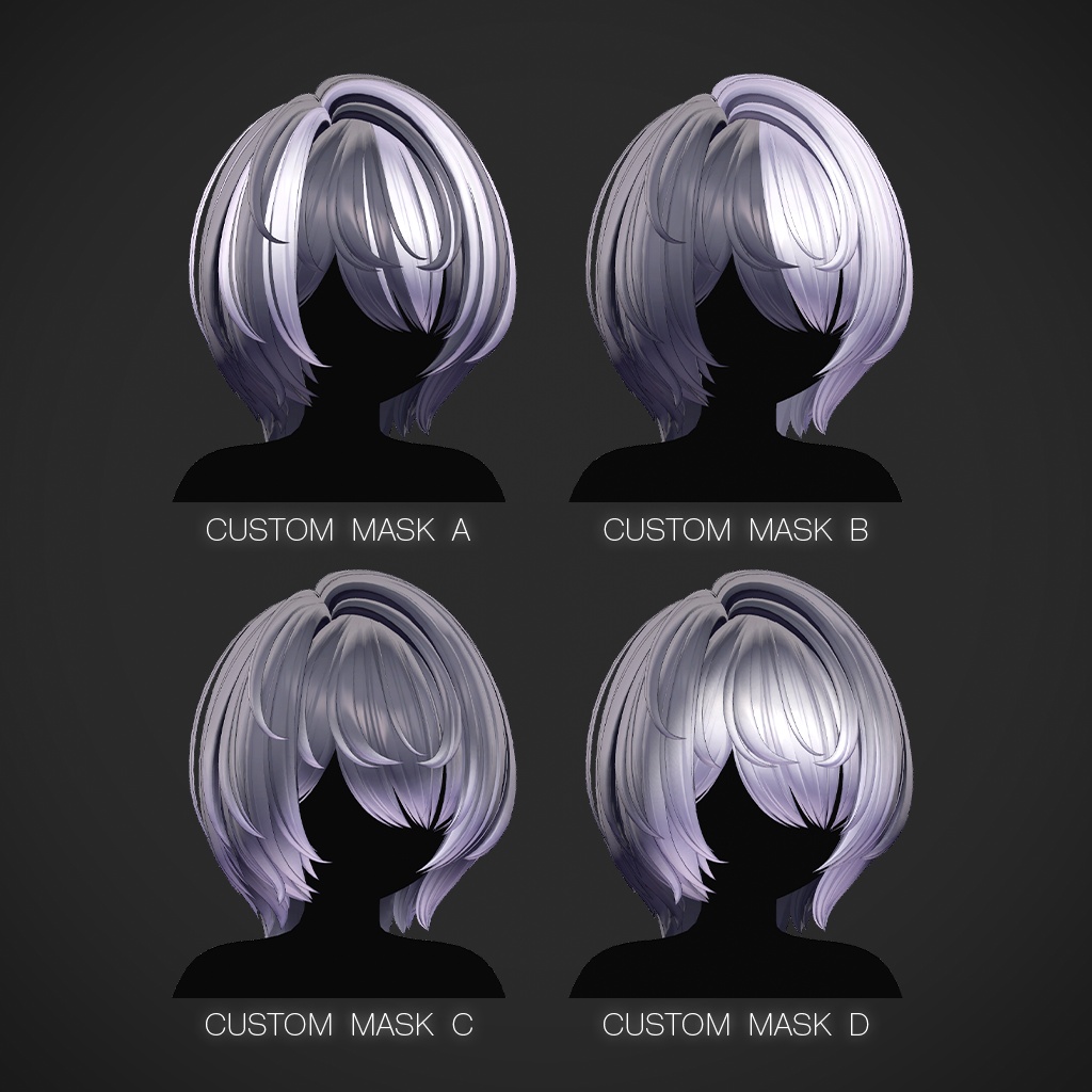 【13 avatars / VRC Hair】Veil Short Hair