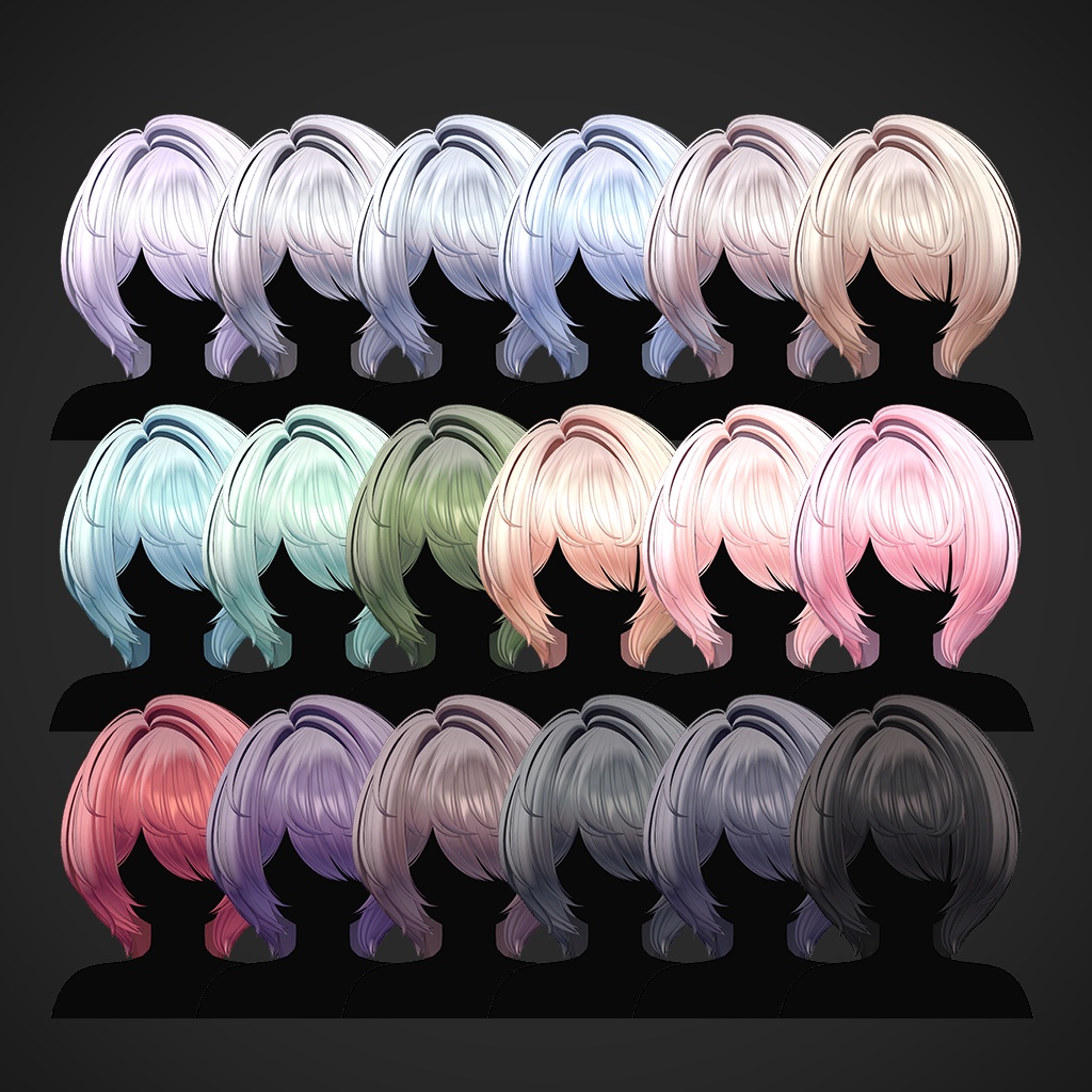 【13 avatars / VRC Hair】Veil Short Hair