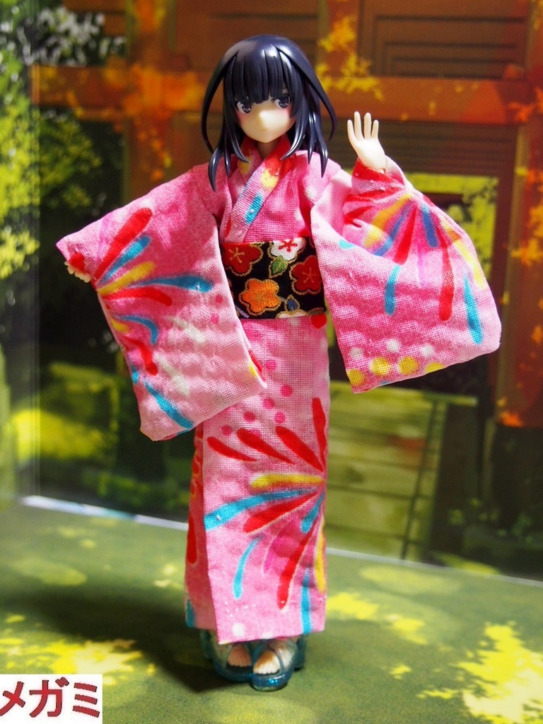 浴衣 花火柄ピンク 巨乳対応 布服 メガミデバイス フレームアームズ ガール Fa G 武装神姫 着物 夏祭り 兎堂 Booth