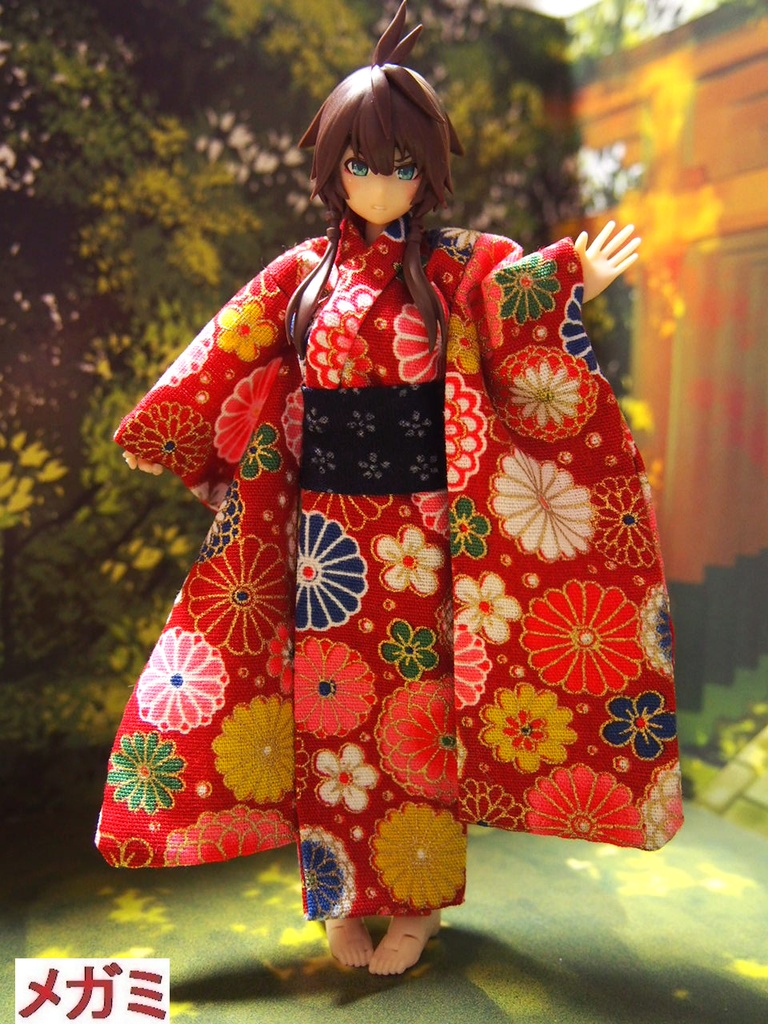 振袖着物 赤系 巨乳対応 布服 メガミデバイス フレームアームズ ガール FA:G 武装神姫 浴衣