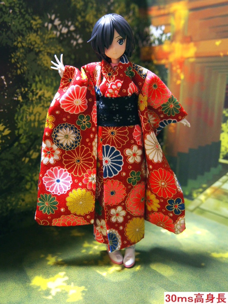 振袖着物 赤系 巨乳対応 布服 メガミデバイス フレームアームズ ガール FA:G 武装神姫 浴衣