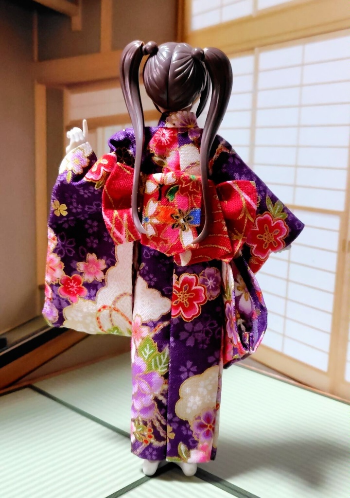 振袖着物 紫色 布服 メガミデバイス フレームアームズ ガール FA:G 30ms 武装神姫 ブロッカーズFIORE 浴衣