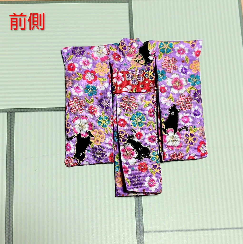 振袖着物 猫柄紫 布服 メガミデバイス フレームアームズ ガール FA:G 30ms 武装神姫 ブロッカーズFIORE 浴衣