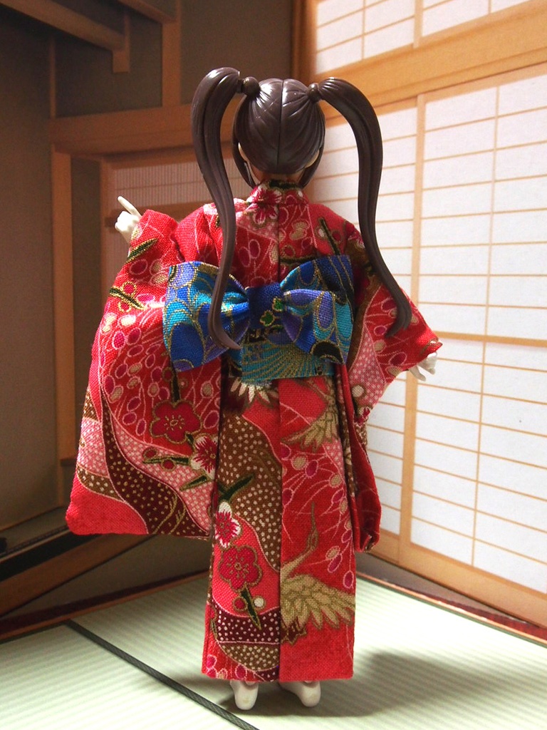 振袖着物 桃鶴 布服 メガミデバイス フレームアームズ ガール FA:G 30ms 武装神姫 ブロッカーズFIORE 浴衣