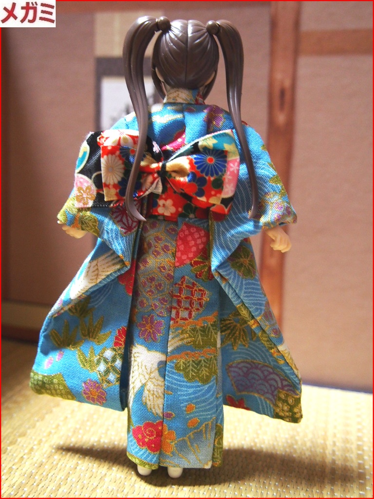 振袖着物 鶴水色 布服 メガミデバイス フレームアームズ ガール FA:G 30ms 武装神姫 ブロッカーズFIORE プリムラ 浴衣