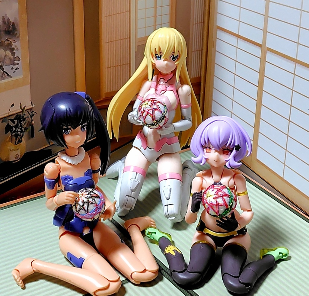  1/12サイズ手まり 鞠 毬 メガミデバイス フレームアームズ ガール FA:G 30ms 武装神姫 ブロッカーズFIORE 浴衣