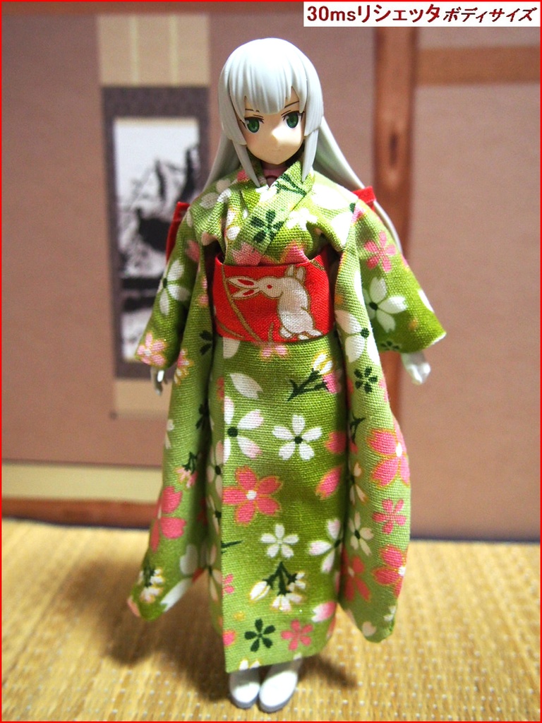 振袖着物 桜緑 布服 メガミデバイス フレームアームズ ガール FA:G 30ms 武装神姫 ブロッカーズFIORE 浴衣