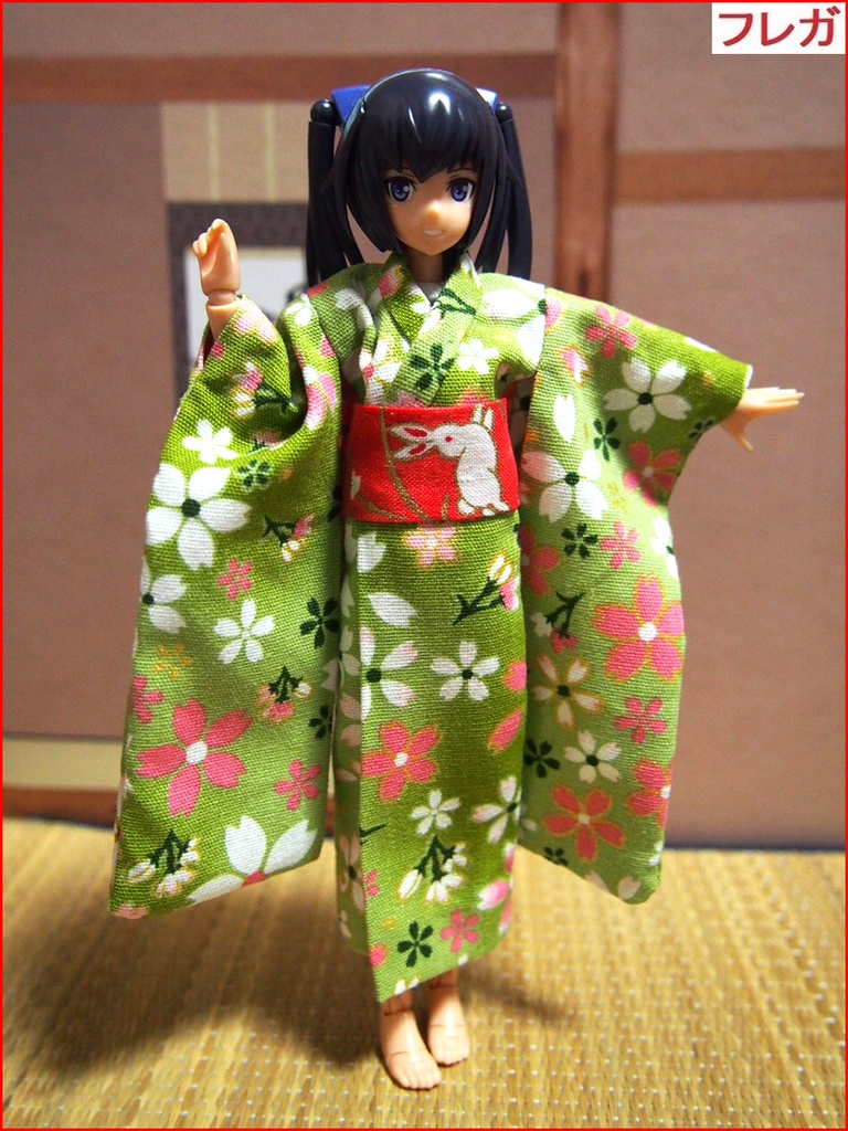 振袖着物 桜緑 布服 メガミデバイス フレームアームズ ガール FA:G 30ms 武装神姫 ブロッカーズFIORE 浴衣