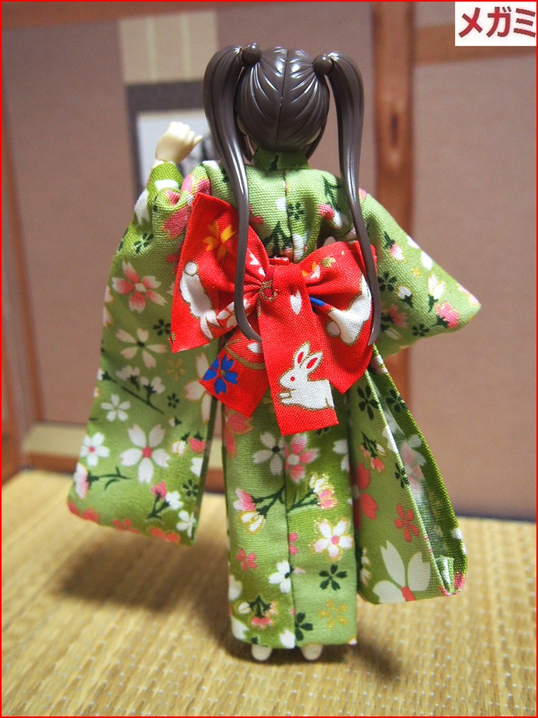 振袖着物 桜緑 布服 メガミデバイス フレームアームズ ガール FA:G 30ms 武装神姫 ブロッカーズFIORE 浴衣