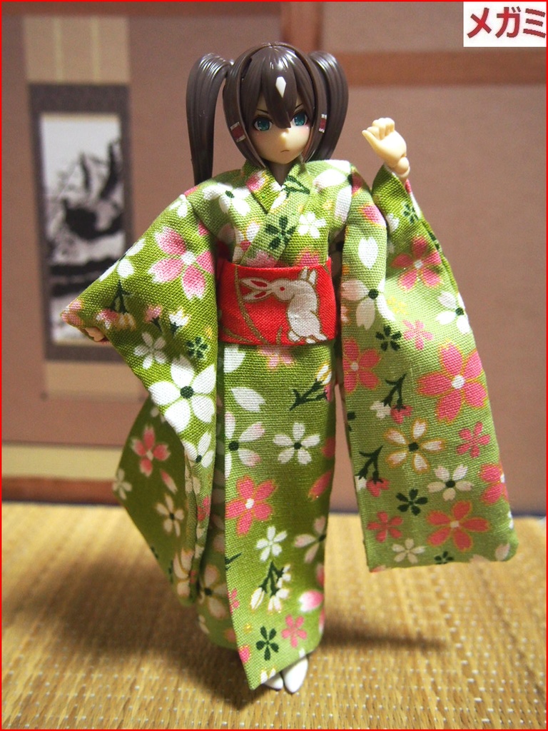 振袖着物 桜緑 布服 メガミデバイス フレームアームズ ガール FA:G 30ms 武装神姫 ブロッカーズFIORE 浴衣
