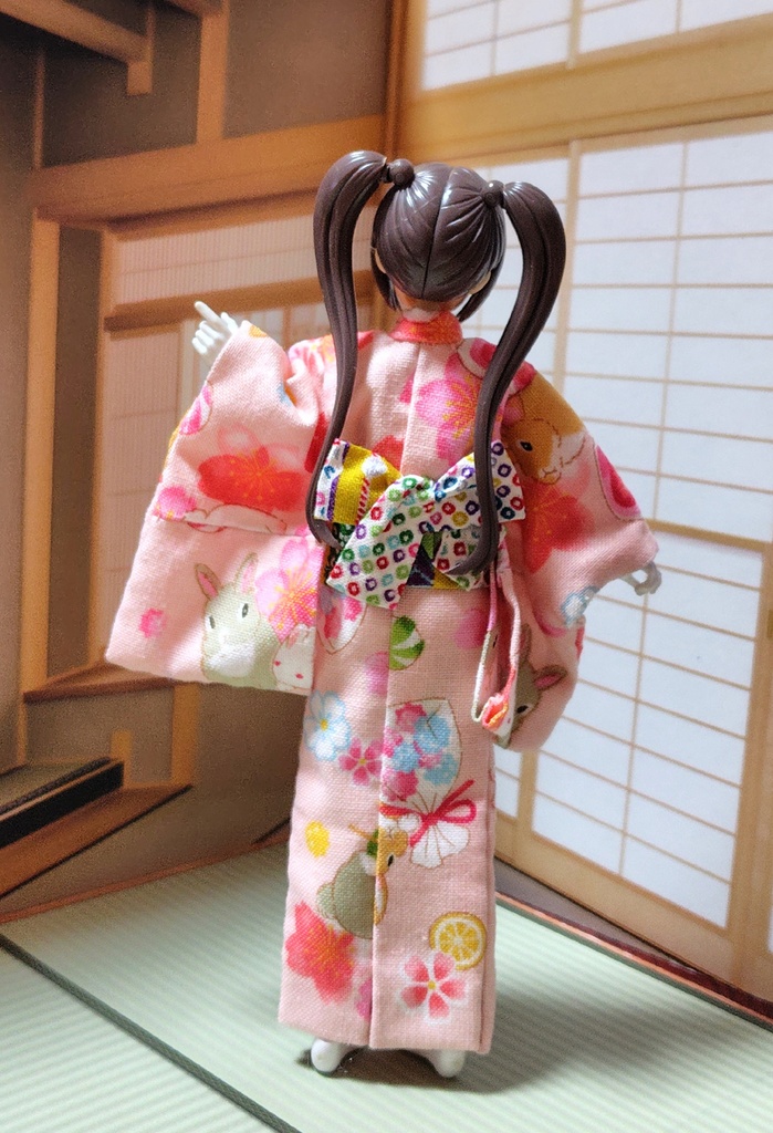 小紋着物 桜兎 布服 メガミデバイス フレームアームズ ガール FA:G 30ms 武装神姫 ブロッカーズFIORE 浴衣