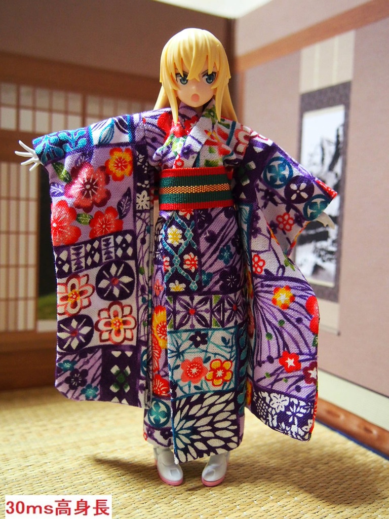 振袖着物 紅型風 布服 メガミデバイス フレームアームズ ガール FA:G 30ms 武装神姫 ブロッカーズFIORE 浴衣