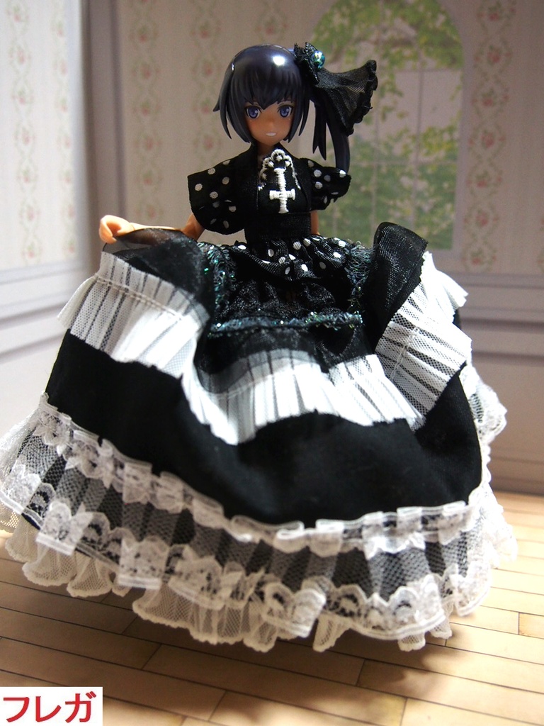 ウェディングドレス 黒⑮ 巨乳対応 布服 メガミデバイス フレームアームズ ガール FA:G 武装神姫 30ms ジューンブライド 花嫁