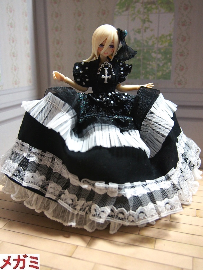 ウェディングドレス 黒⑮ 巨乳対応 布服 メガミデバイス フレームアームズ ガール FA:G 武装神姫 30ms ジューンブライド 花嫁