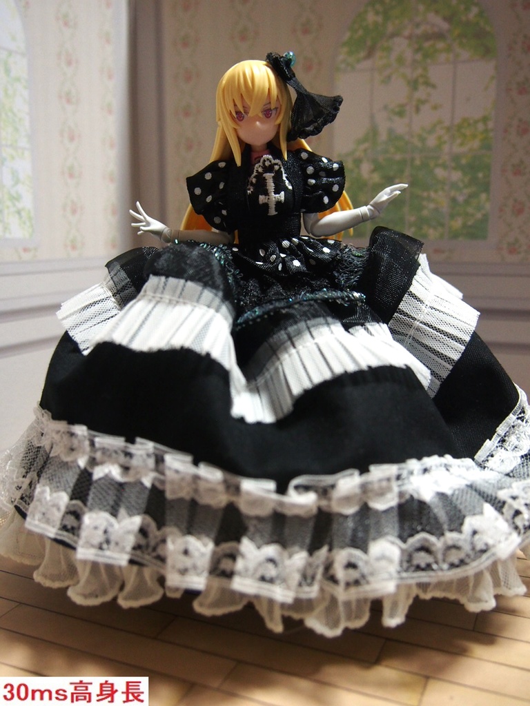 ウェディングドレス 黒⑮ 巨乳対応 布服 メガミデバイス フレームアームズ ガール FA:G 武装神姫 30ms ジューンブライド 花嫁