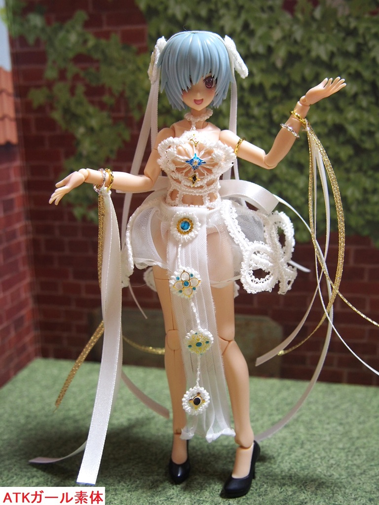 ダンサー衣装 白① 布服 メガミデバイス フレームアームズ ガール FA:G 30ms 武装神姫 素材ちゃん 踊り子 ドレス 花嫁 アラビアン