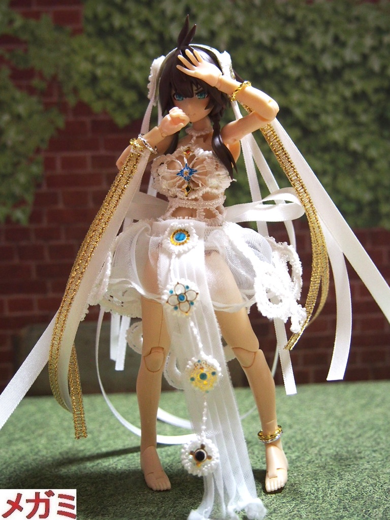 ダンサー衣装 白① 布服 メガミデバイス フレームアームズ ガール FA:G 30ms 武装神姫 素材ちゃん 踊り子 ドレス 花嫁 アラビアン