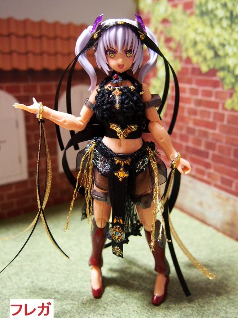 ダンサー衣装 黒① 布服 メガミデバイス フレームアームズ ガール FA:G 30ms 武装神姫 素材ちゃん 踊り子 ドレス 花嫁 アラビアン