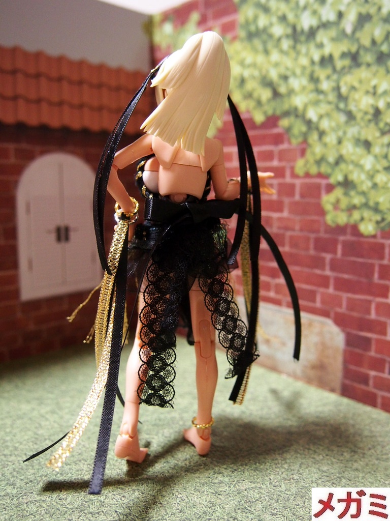 ダンサー衣装 黒① 布服 メガミデバイス フレームアームズ ガール FA:G 30ms 武装神姫 素材ちゃん 踊り子 ドレス 花嫁 アラビアン