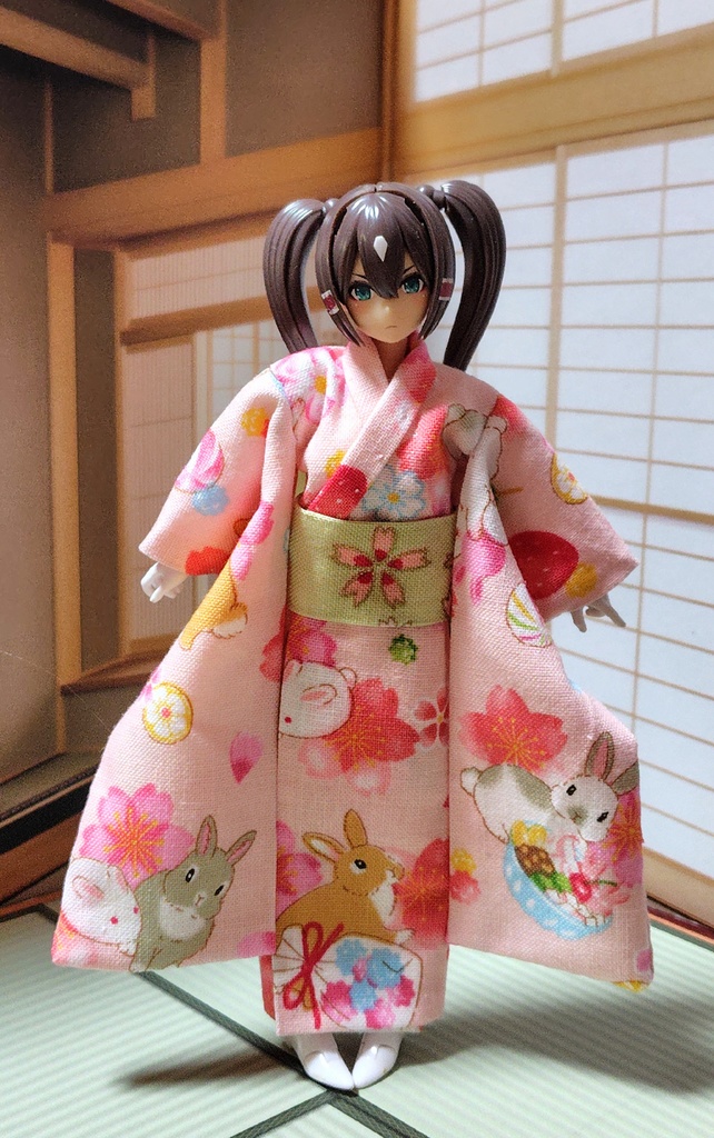 振袖着物 桜兎 布服 メガミデバイス フレームアームズ ガール FA:G 30ms 武装神姫 ブロッカーズFIORE 浴衣