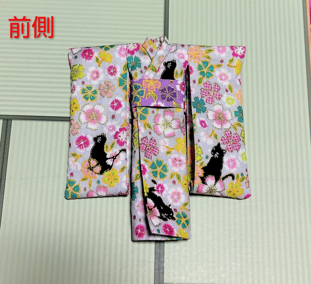 振袖着物 猫柄グレー 布服 メガミデバイス フレームアームズ ガール FA:G 30ms 武装神姫 ブロッカーズFIORE 浴衣