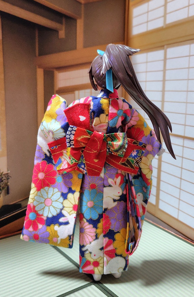 振袖着物 紺兎 布服 メガミデバイス フレームアームズ ガール FA:G 30ms 武装神姫 ブロッカーズFIORE 浴衣