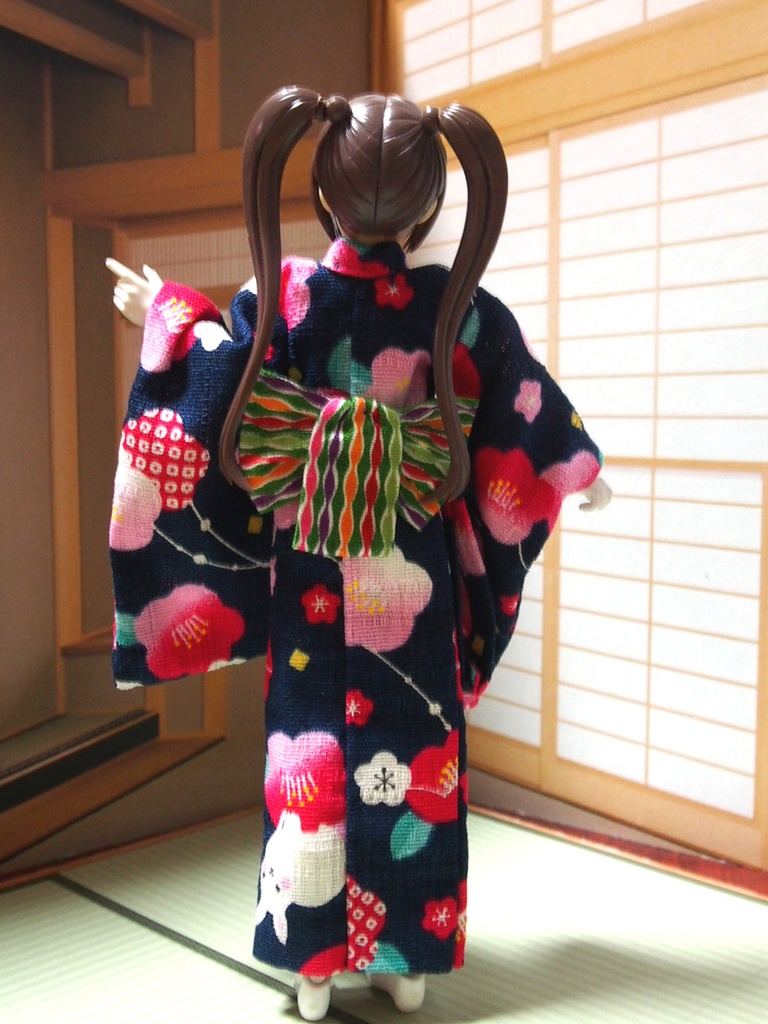 小紋着物 兎紺 布服 メガミデバイス フレームアームズ ガール FA:G 30ms 武装神姫 ブロッカーズFIORE 浴衣