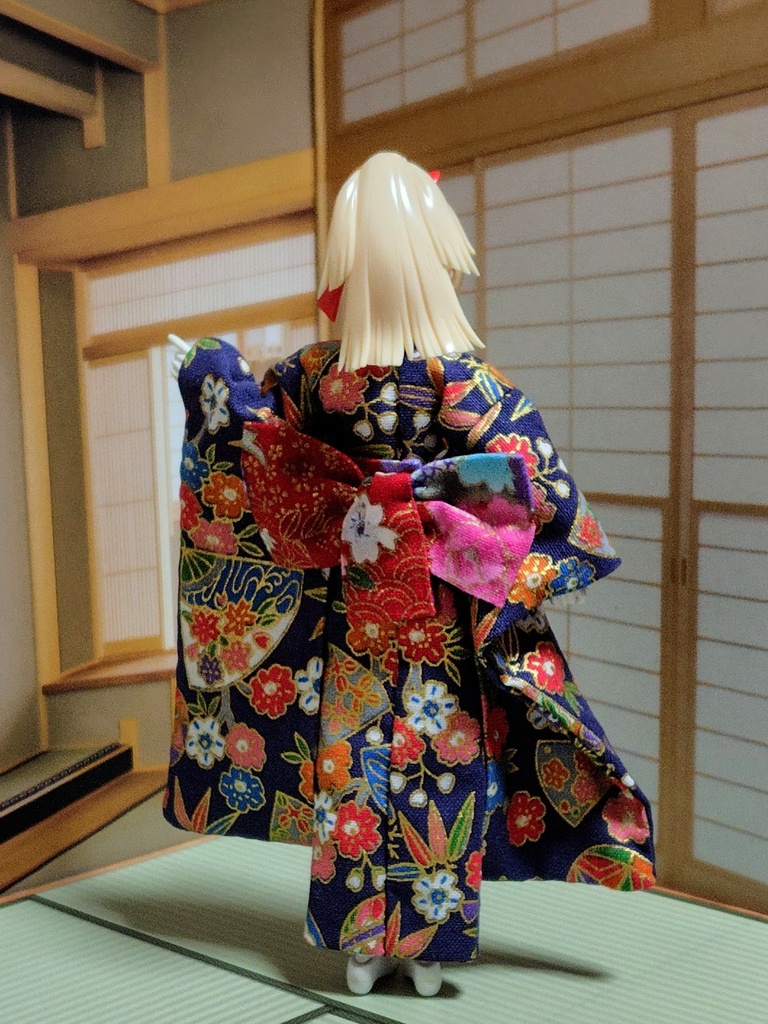 振袖着物 紺鞠 布服 メガミデバイス フレームアームズ ガール FA:G 30ms 武装神姫 ブロッカーズFIORE 浴衣