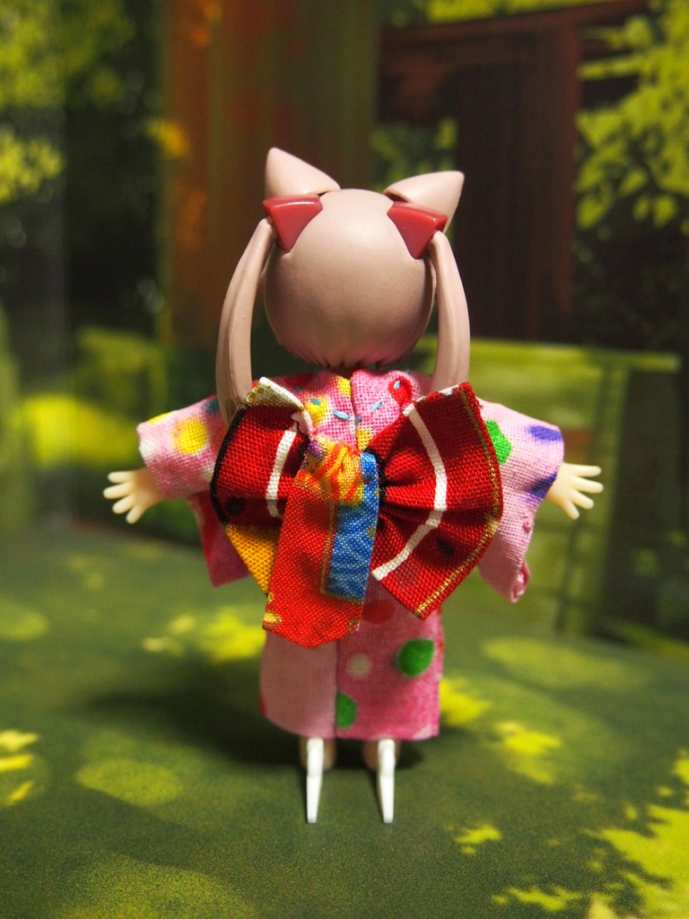 和風ドレスSサイズ 花火柄ピンク デスクトップ アーミー DESKTOP ARMY DTA ガシャポンクエスト 布服 浴衣 着物