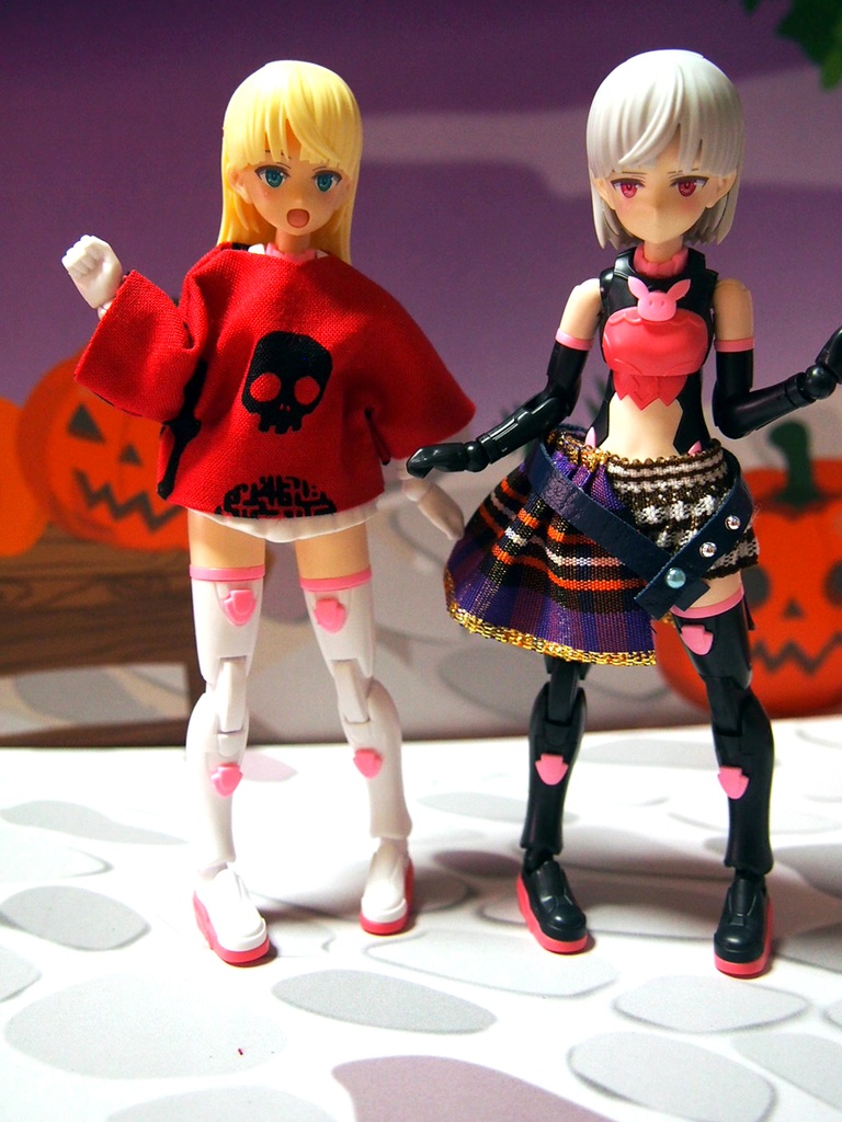 五部分袖シャツ赤 キュロットスカート ゴシックセット 布服 メガミデバイス フレームアームズ ガール FA:G 30ms 武装神姫 素材ちゃん