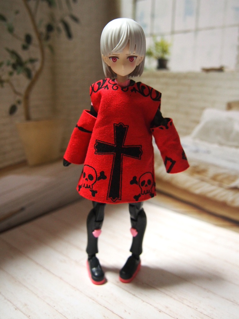 肩出しワンピ 赤 布服 メガミデバイス フレームアームズ ガール FA:G 30ms 武装神姫 素材ちゃん