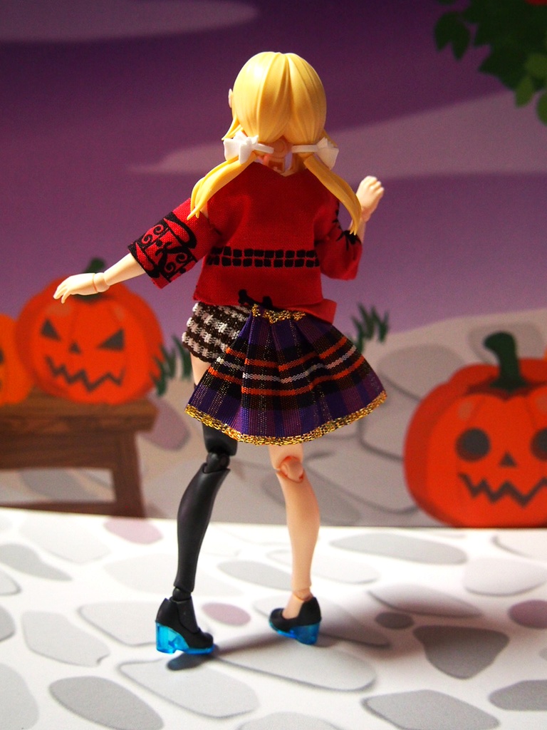 肩出しシャツ赤 キュロットスカート ゴシックセット 布服 メガミデバイス フレームアームズ ガール FA:G 30ms 武装神姫 素材ちゃん