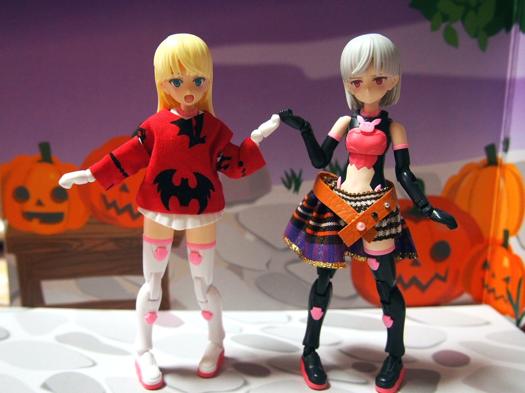 肩出しシャツ赤 キュロットスカート ゴシックセット 布服 メガミデバイス フレームアームズ ガール FA:G 30ms 武装神姫 素材ちゃん