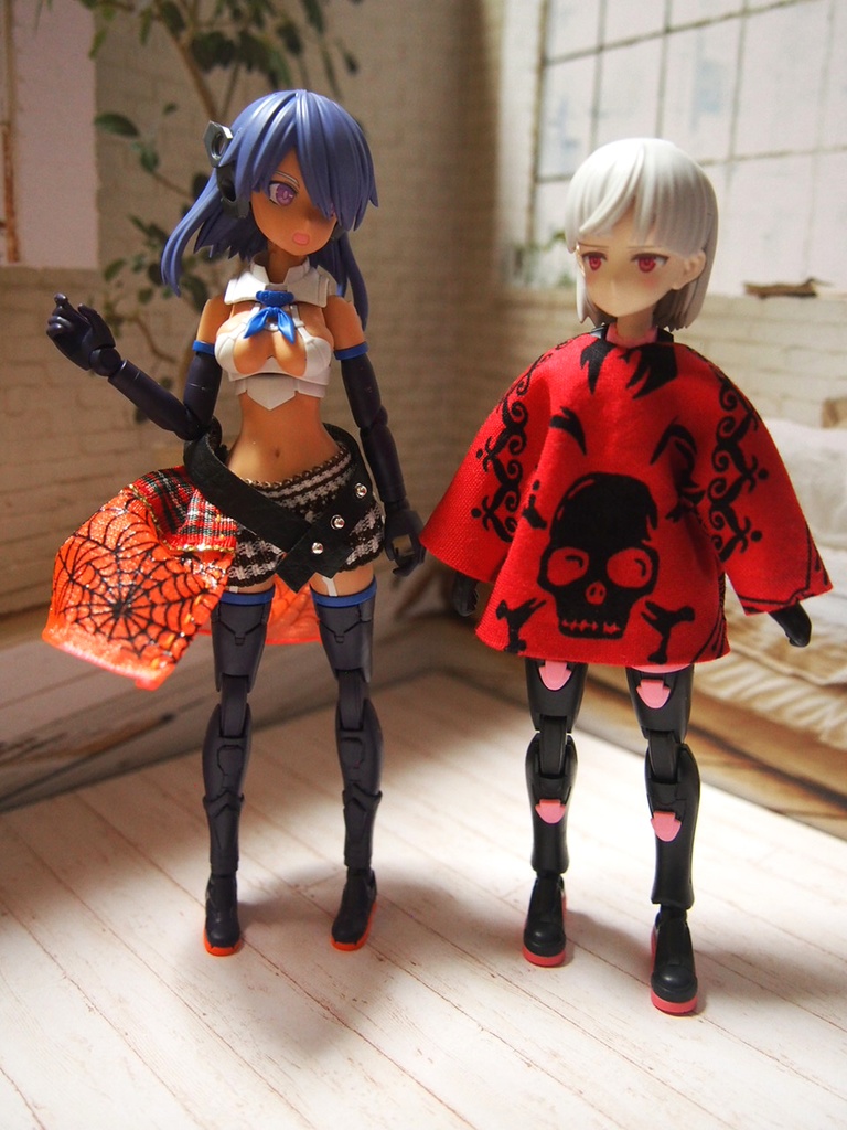 七分袖シャツ赤 キュロットスカート ゴシックセット 布服 メガミデバイス フレームアームズ ガール FA:G 30ms 武装神姫 素材ちゃん
