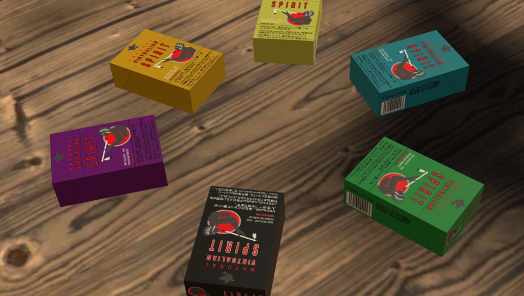 【3Dモデル・小道具】タバコ ナチュラルバーチャリアンスピリッツ #脚村屋