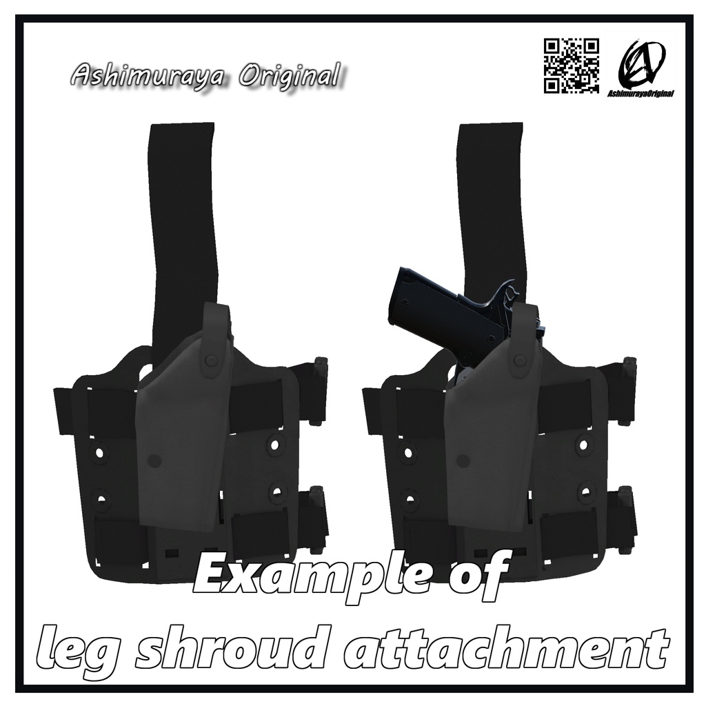 【 #脚村屋】フードロック式ホルスター2【1911レイルドフレーム向け】