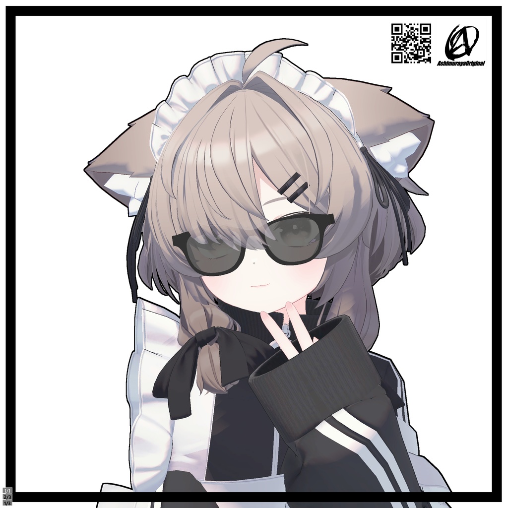 【複数アバター対応】ウェリントンサングラス ” Whiskey ”