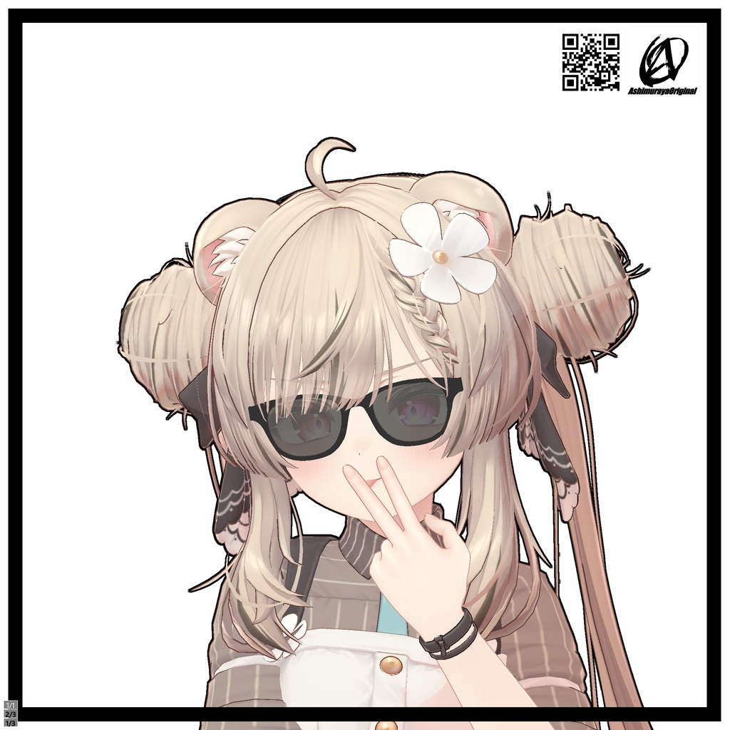 【複数アバター対応】ウェリントンサングラス ” Whiskey ”